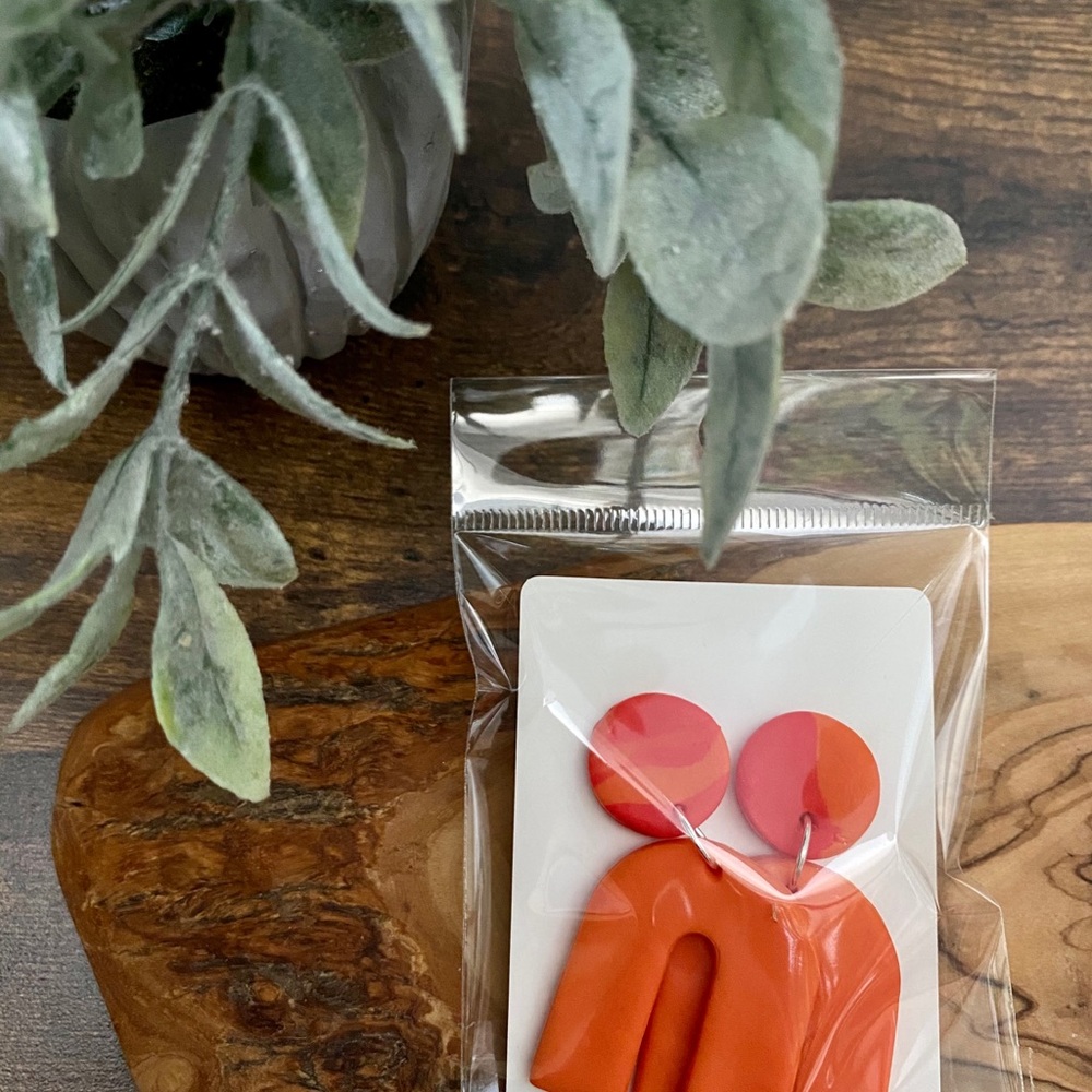 Handmade Clay Earrings - Fire & Ice Series - Picture 5 of 11